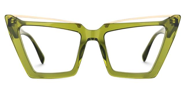Eldad - Cat Eye Green Eyeglasses