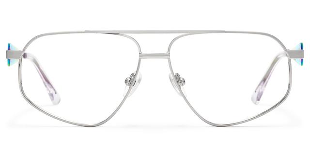 Trance - Aviator Silver Eyeglasses