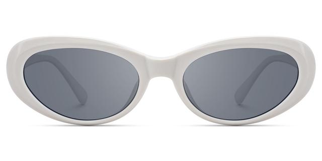 Phantom - Oval White Sunglasses