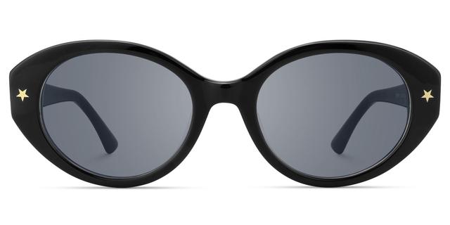 Starlust - Oval Black Sunglasses