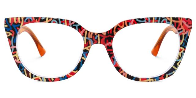 Stephanie - Cat Eye Pattern Eyeglasses