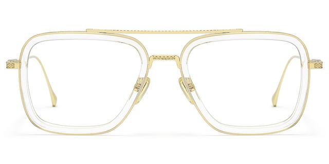 Alvira - Clear Aviator Glasses Gold Frame