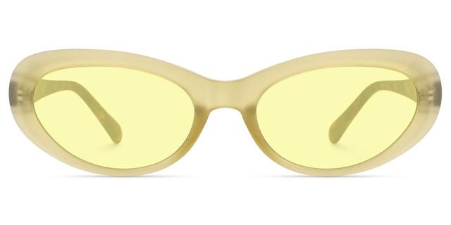 Phantom - Oval Yellow Sunglasses