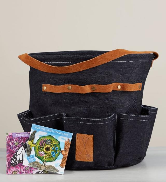 Gardener's Denim Tool Bag Set with Seeds