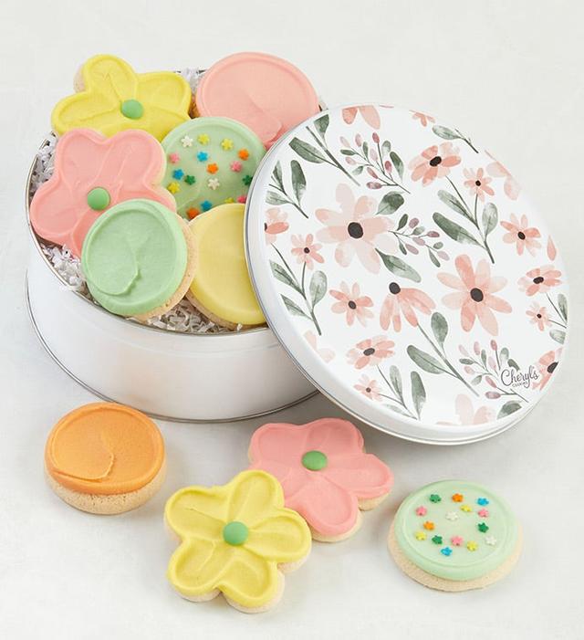 18F Same Day 10Ct Floral Tin by Cheryl's Cookies