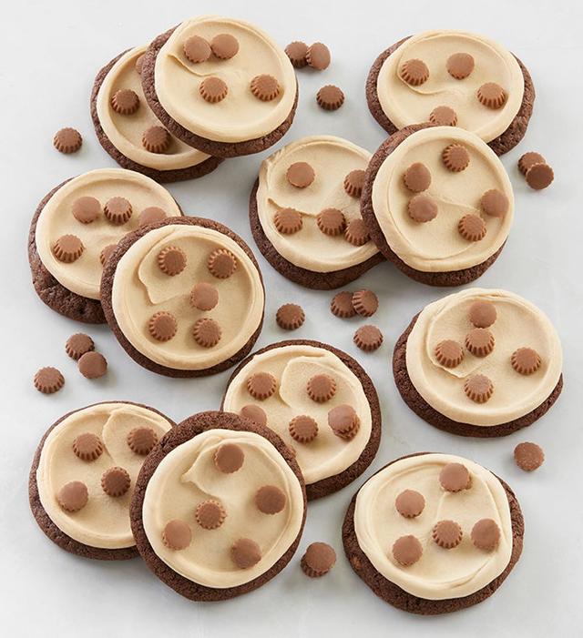 Peanut Butter Frosted Buckeye Cookie Flavor Box, Baked Treats, Fresh Cookie Gifts by Cheryl's Cookies