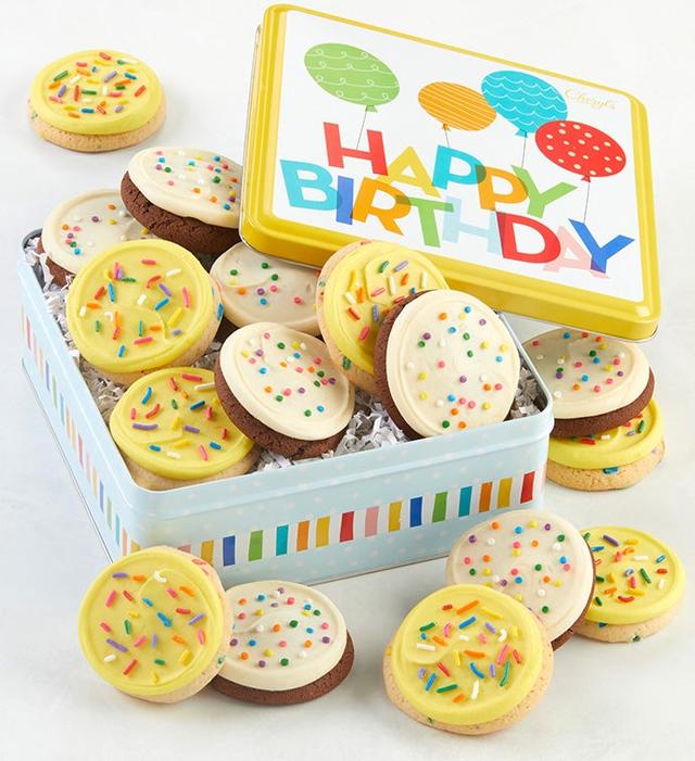 Happy Birthday Tin - Sprinkle Cookies by Cheryl's Cookies