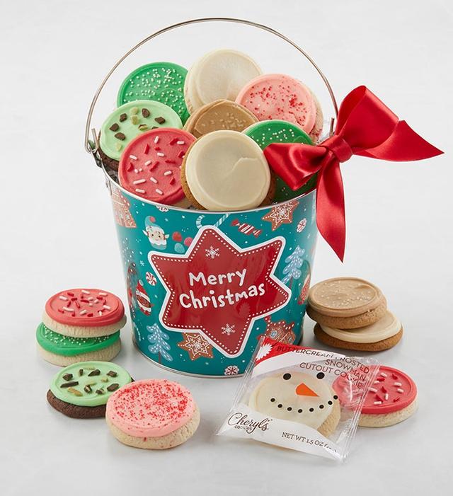 Whimsical Merry Christmas Cookie Pail by Cheryl's Cookies