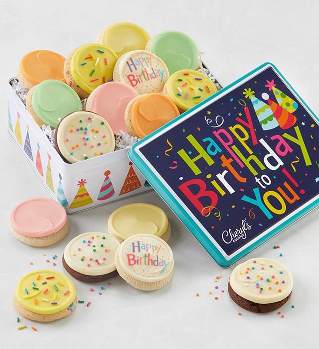 Birthday Gift Tin - Frosted Assortment by Cheryl's Cookies