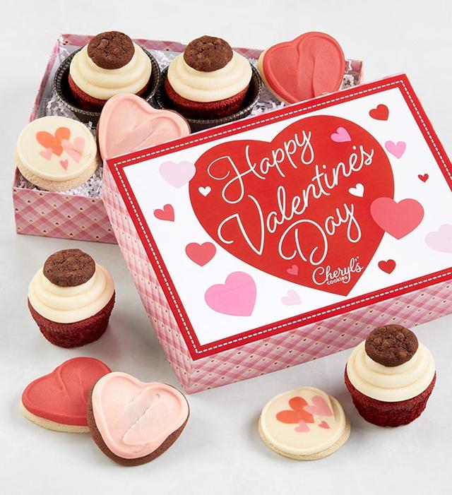 Valentine's Day Cupcakes And Cookies by Cheryl's Cookies