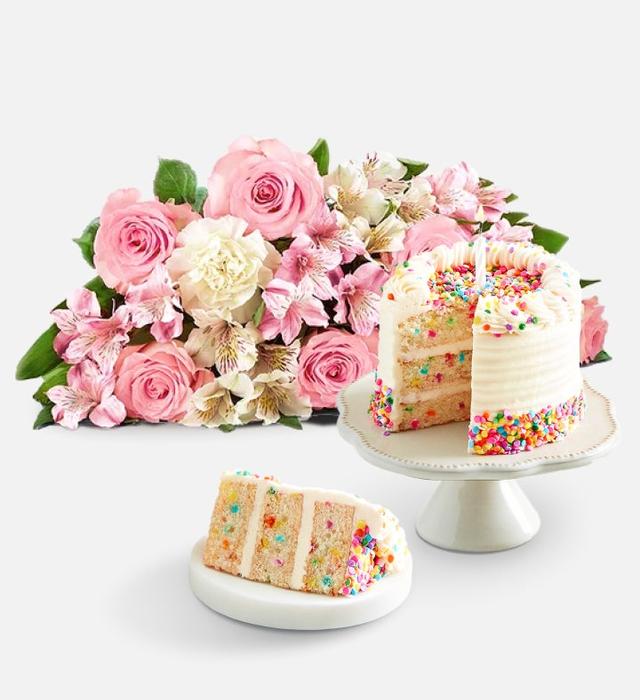 Cherished Blooms & Time to Celebrate Birthday Cake™ | Bouquet Only | Shari's Berries