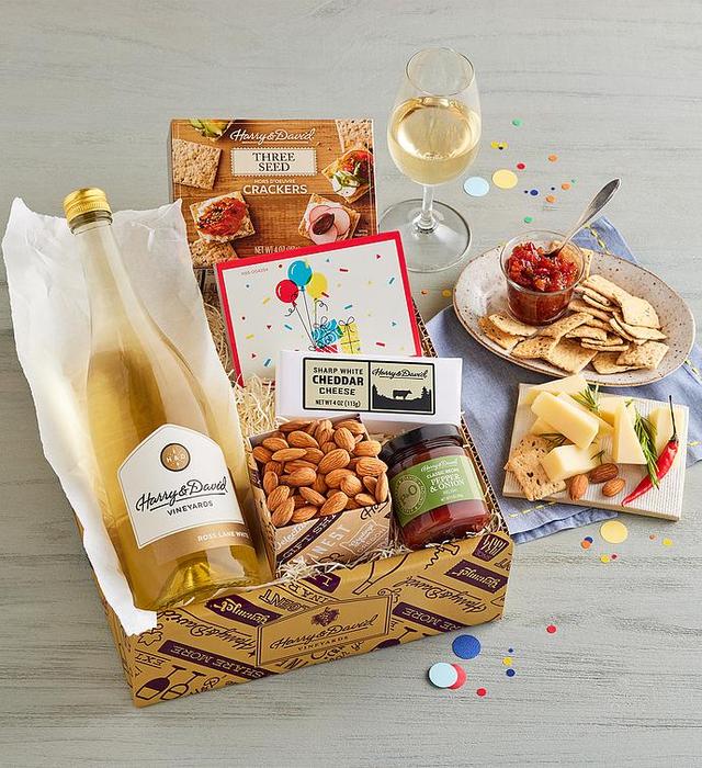 Birthday White Wine Box, Assorted Foods by Harry & David