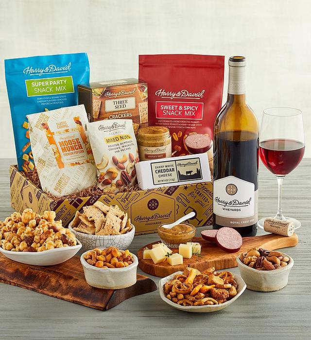 Assorted Savory Snack Box With Wine, Gourmet Assorted Foods, Gifts by Harry & David