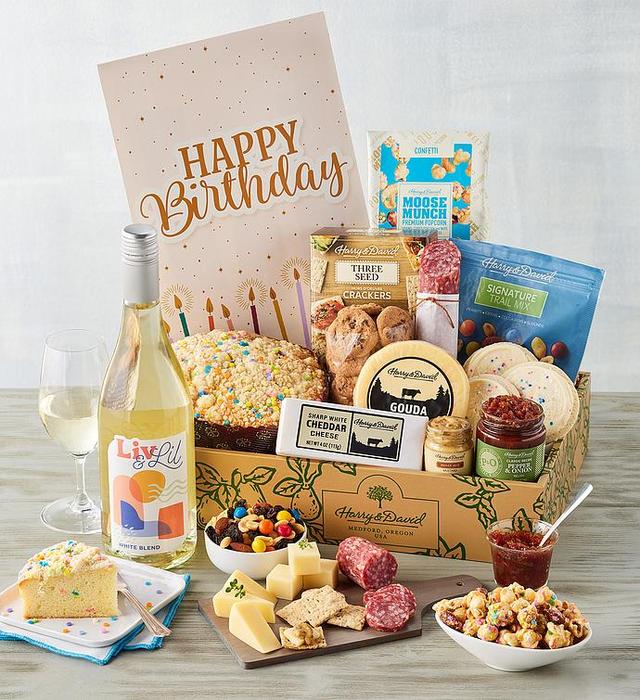 Time To Celebrate Birthday Wine Gift, Assorted Foods, Gifts by Harry & David