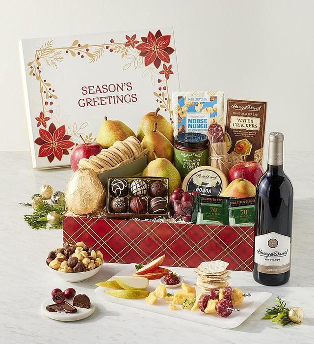 Holiday Founders' Favorites Gift Box With Wine, Gourmet Assorted Foods, Gifts by Harry & David