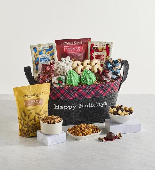 Happy Holidays Classsic Basket, Assorted Foods, Gifts by Harry & David