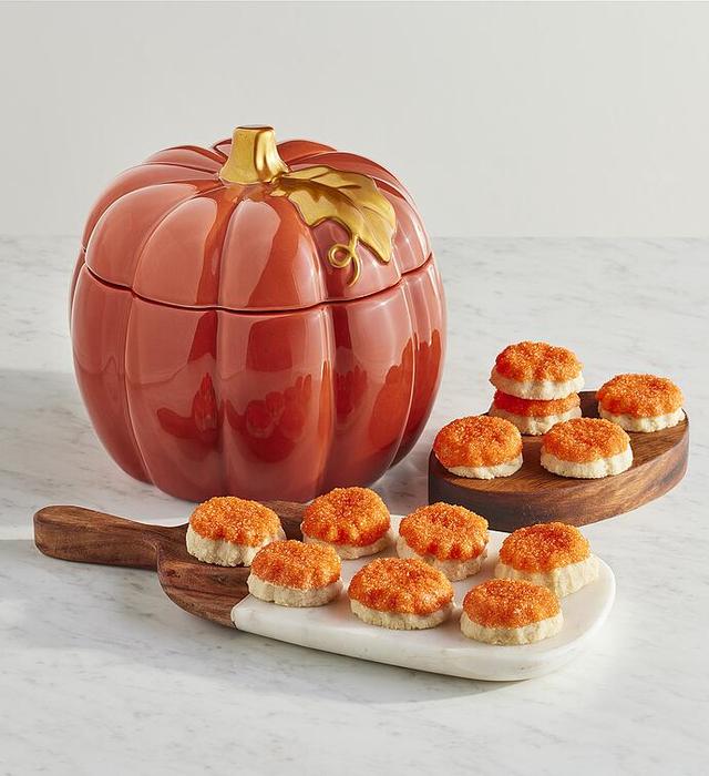 Pumpkin Cookie Jar With Cookies, Home Kitchenware, Gifts by Harry & David