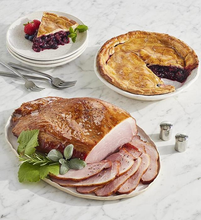 Boneless Carving Ham And Oregon Berry Pie, Family Item Food Gourmet Meals Meal Kits by Harry & David