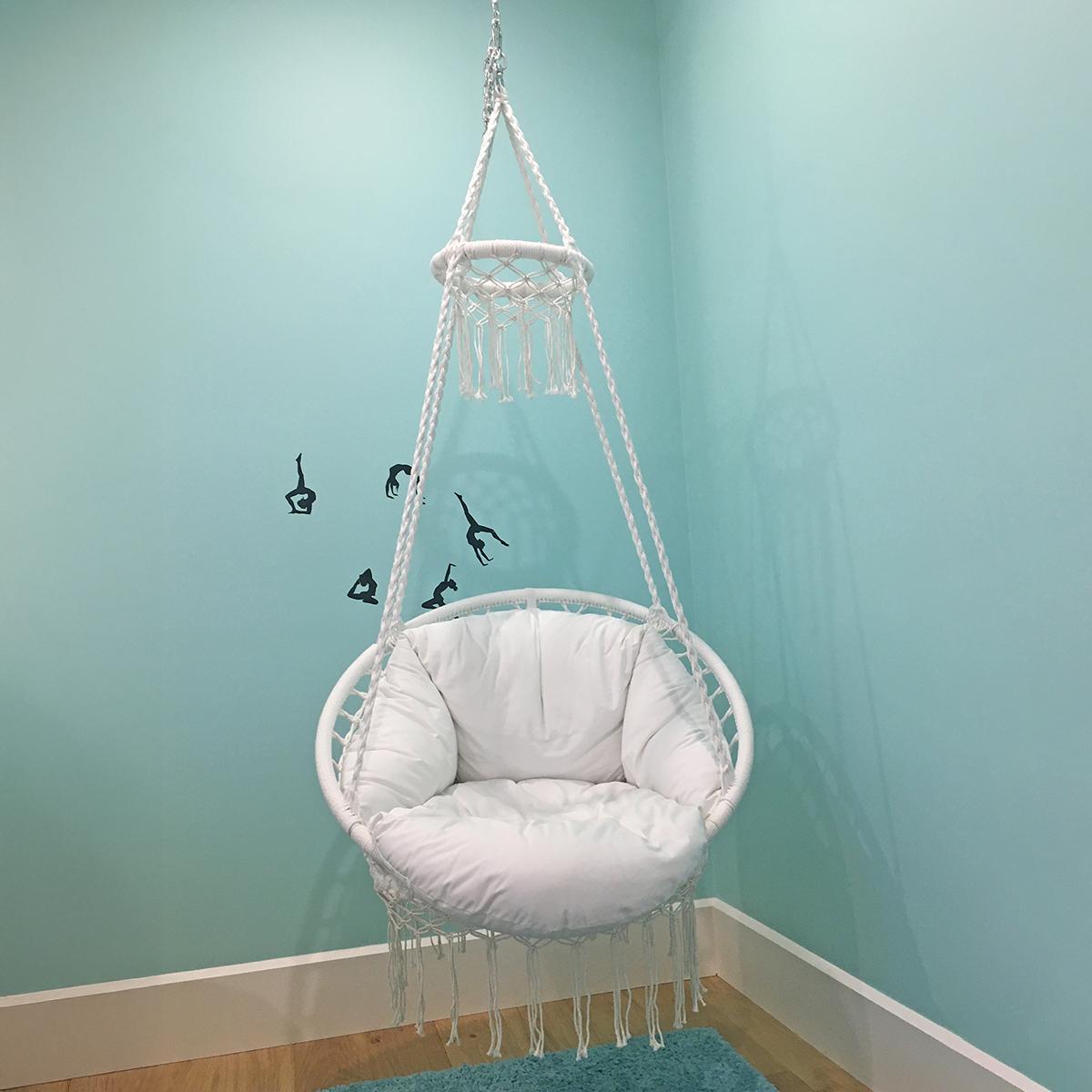Macrame Hanging Chair - Black