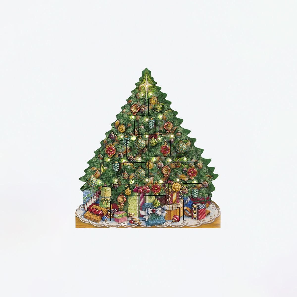 Musical Advent Tree Calendar with Lights