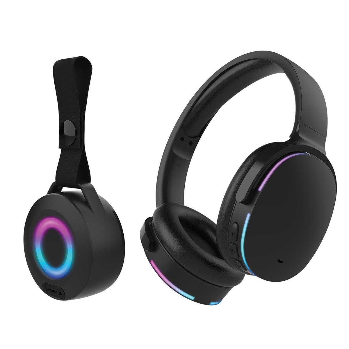 Wireless Audio Duo Light-Up Speaker and Headphones - Red