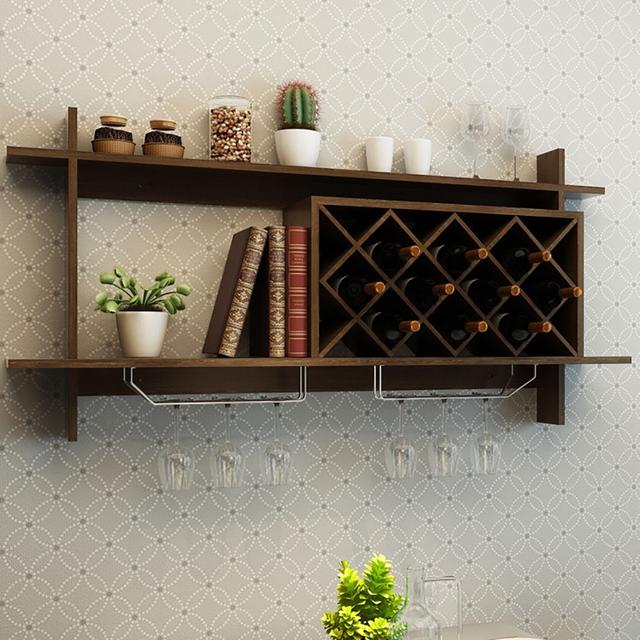 Wall Mount Wine Rack Organizer with Glass Holder