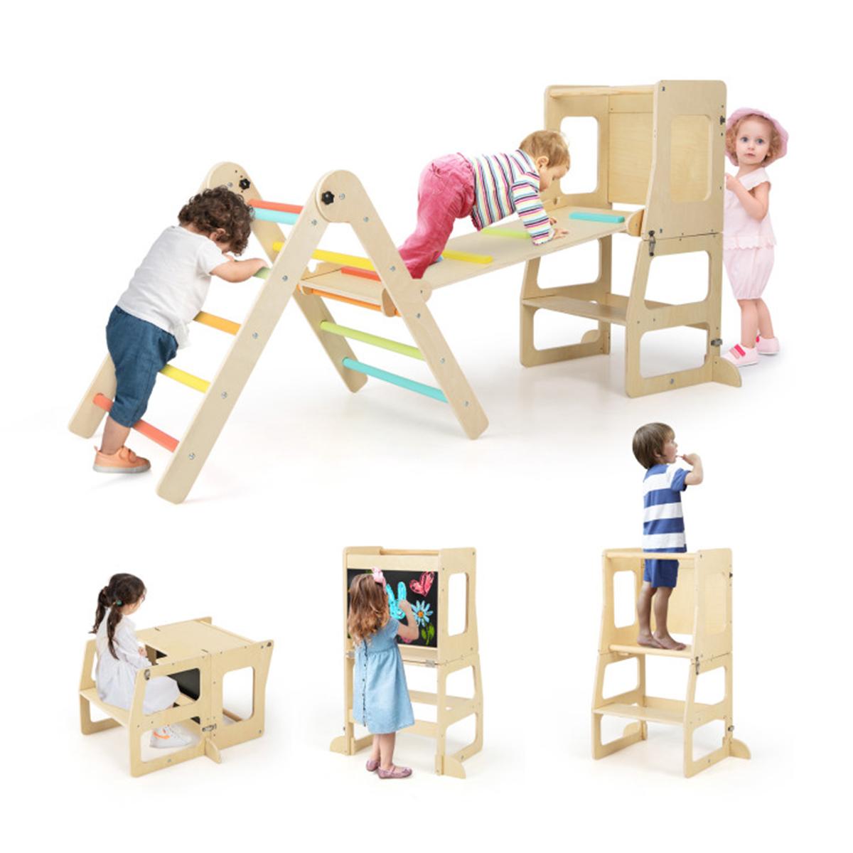 7-in-1 Climbing Toy Connected Table and Chair Set - Multicolor