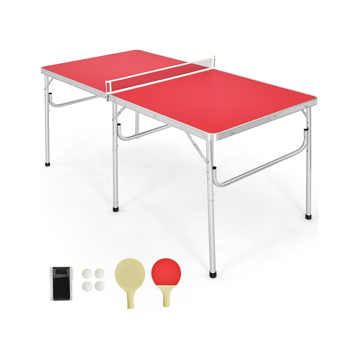 60'' Folding Ping Pong Table Game Set - Blue