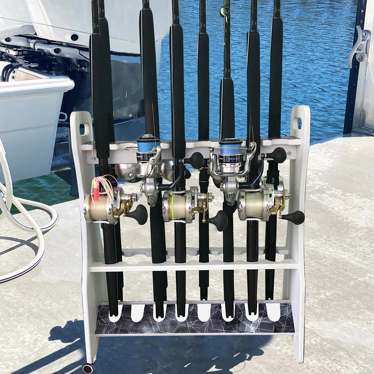 Waterproof Rolling 16 Fishing Rod Rack