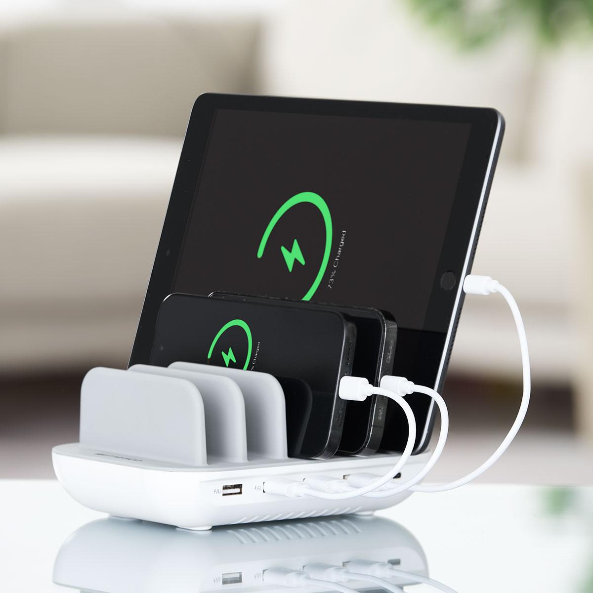 5 Device Charging Station with Cables
