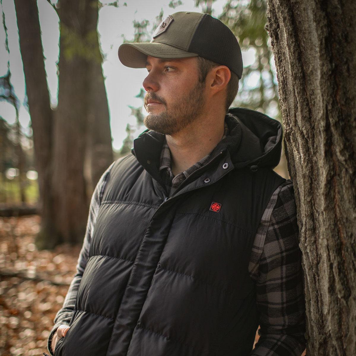Men's Heated Lightweight Down Vest - Black - XS