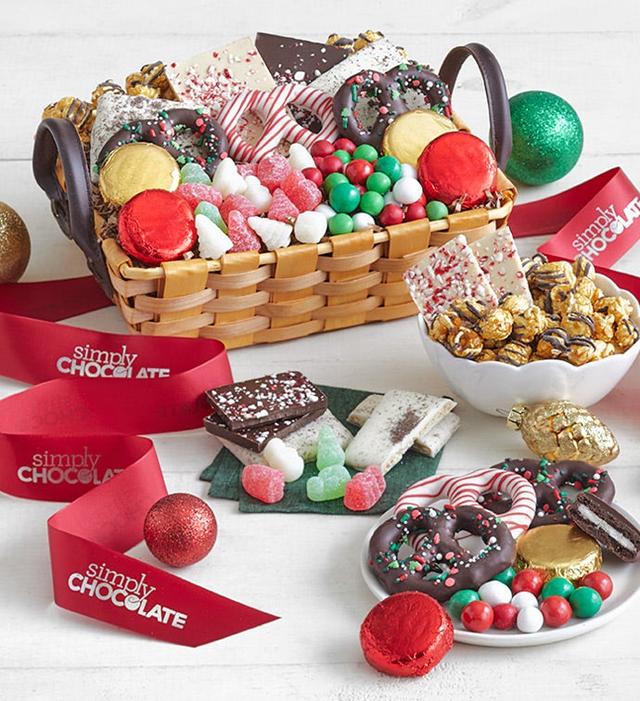 Simply Chocolate® Celebrate The Season Basket, Food Assortments, Gifts