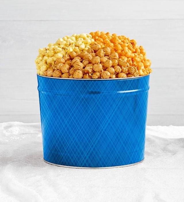 2 Gallon 3 Flavor Popcorn Tin, Birthday Gifts by The Popcorn Factory