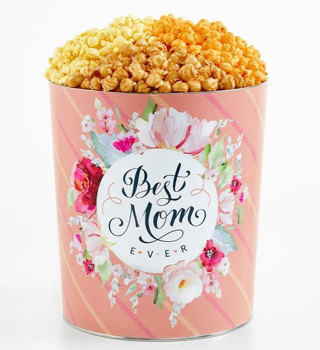 3 1/2 Gallon 3 Flavor Popcorn Tin, Popcorn Flower Bouquet, Get Well Gifts by The Popcorn Factory