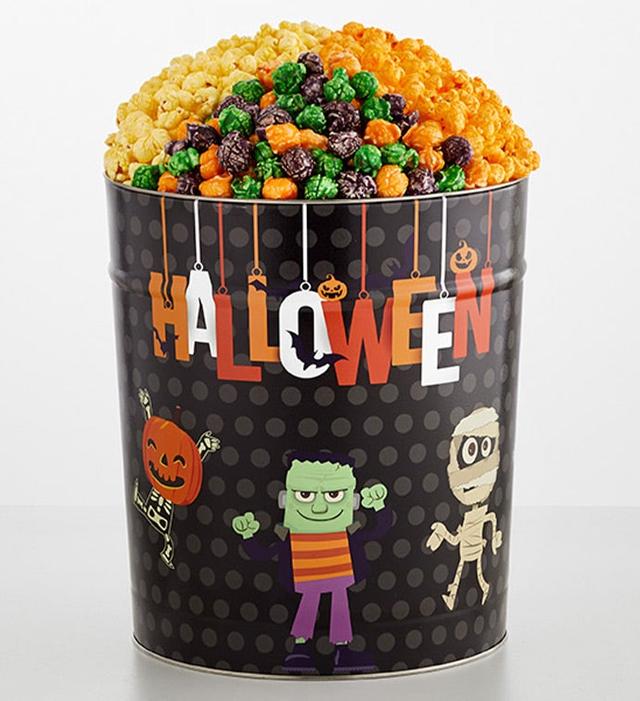 Halloween Monsters 3 1/2 Gallon 3 Flavor Popcorn Tin, Halloween Gifts by The Popcorn Factory