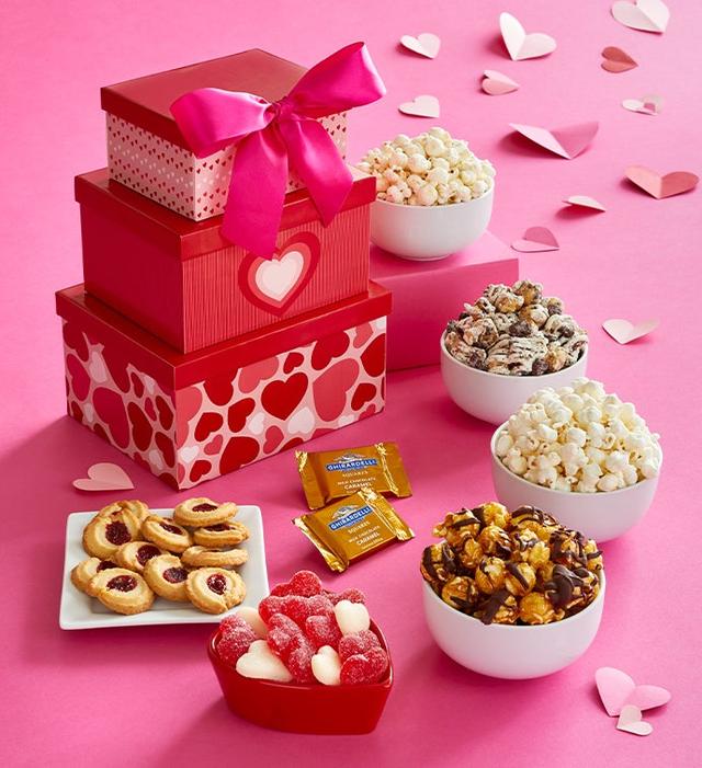 2 Box Gift Tower, Popcorn Valentine's Day Gifts by The Popcorn Factory
