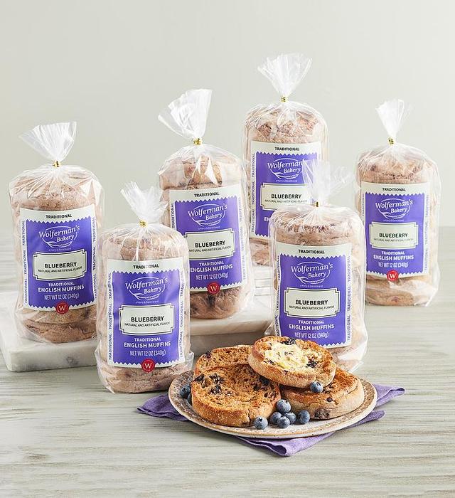 Blueberry Traditional English Muffins - 6 Packages by Wolfermans