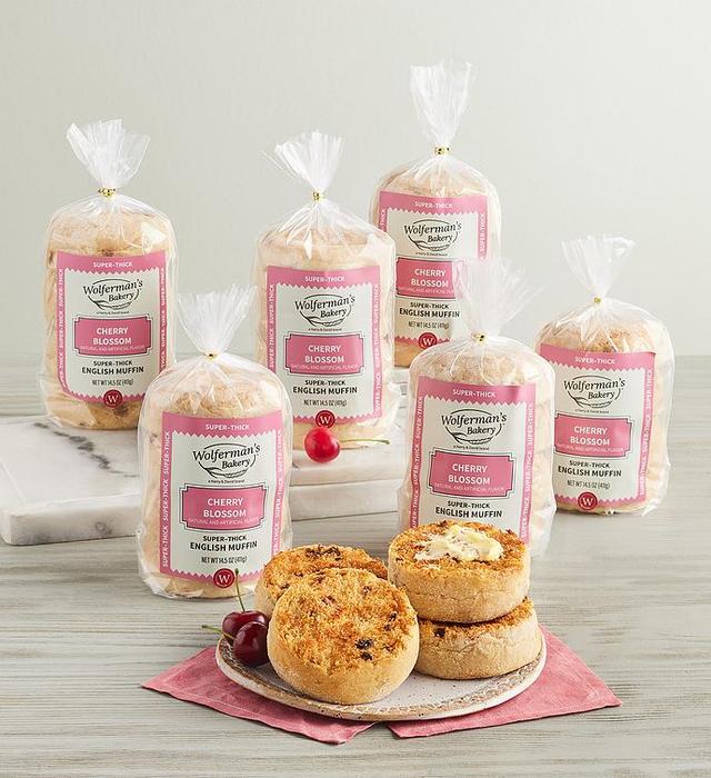 Cherry Blossom Super-Thick English Muffins - 6 Packages by Wolfermans