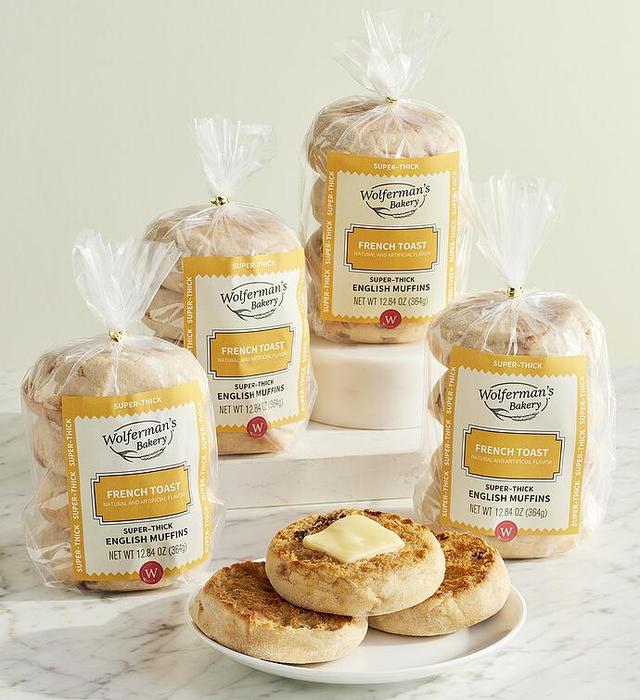 French Toast Super-Thick English Muffins - 4 Packages by Wolfermans