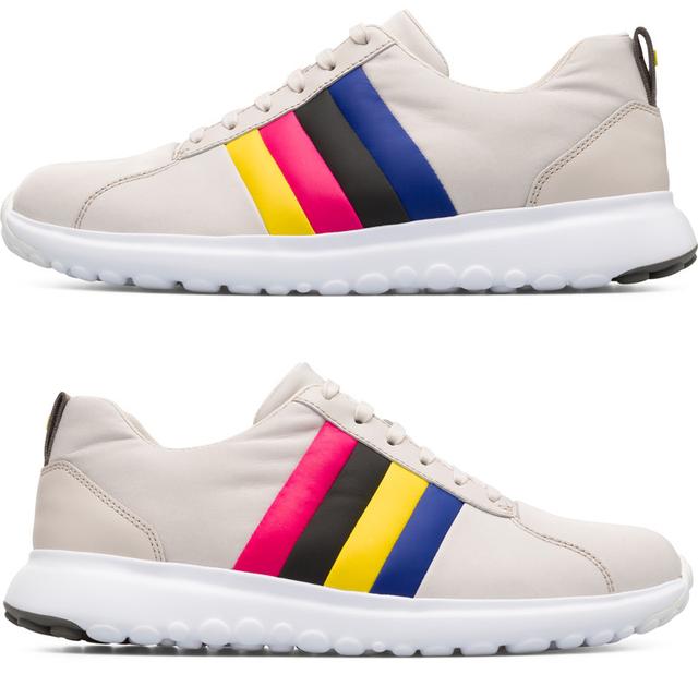 CAMPER Twins - Sneakers for Men - Beige, size 42, Cotton fabric/Smooth leather