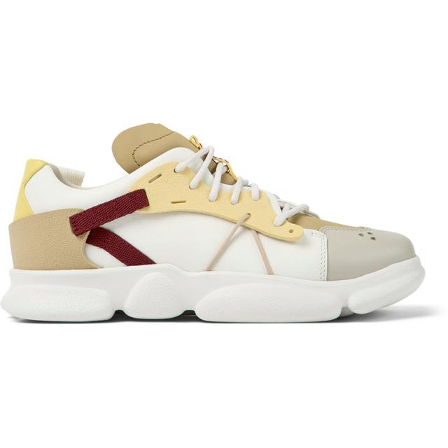 CAMPER Twins - Sneakers for Women - White,Grey,Beige, size 6, Smooth leather/Cotton fabric