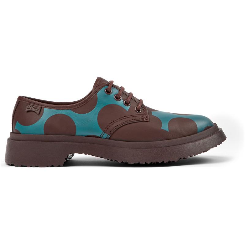 CAMPER Twins - Lace-up for Women - Burgundy,Black, size 37, Smooth leather