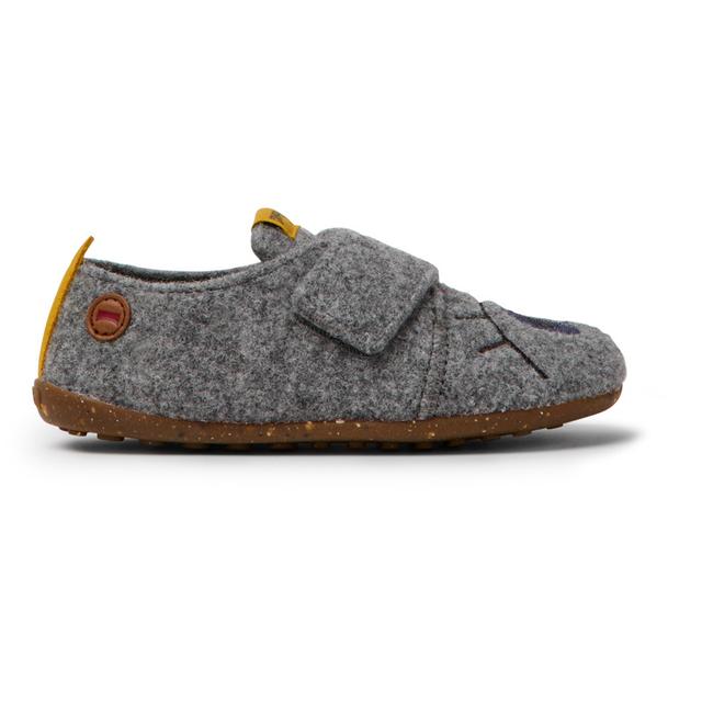 CAMPER Twins - Pantuflas para Niñas - Gris, talla 28, Textil/Piel Vuelta