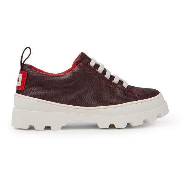 CAMPER Brutus - Smart casual shoes for Girls - Burgundy, size 31, Cotton fabric/Smooth leather