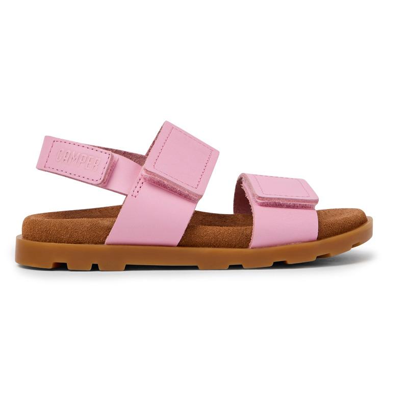 CAMPER Brutus Sandal - Sandalias para Niñas - Rosa, talla 28, Piel lisa