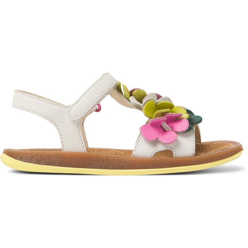 CAMPER Twins - Sandalias para Niñas - Blanco,Rosa,Verde, talla 32, Piel lisa