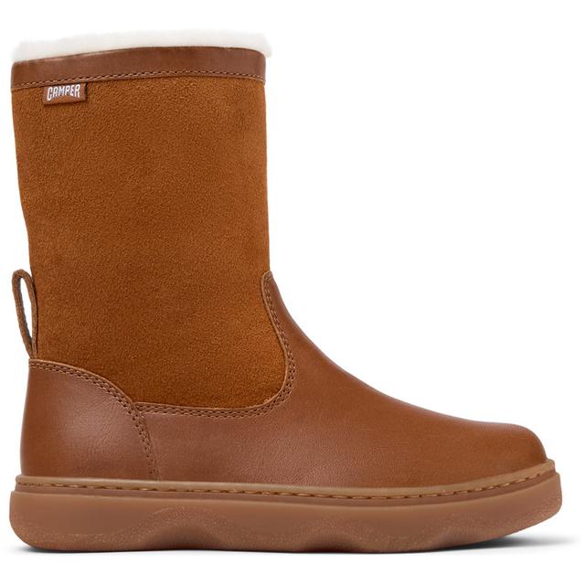 CAMPER Kiddo - Botas para Niñas - Marron, talla 28, Piel Lisa/Piel Vuelta