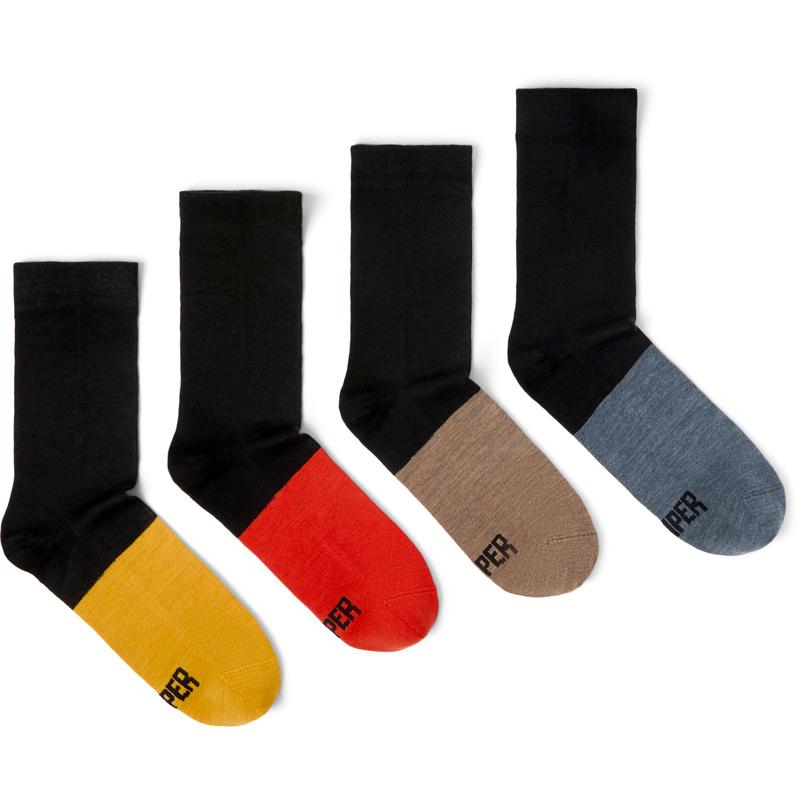 CAMPER Long unisex socks - Unisex Socks - Black,Yellow,Beige, size S, Cotton fabric