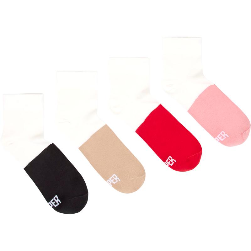 CAMPER Odd Socks Pack - Unisex Chaussettes - Beige,Rose,Rouge, taille M, Tissu en coton