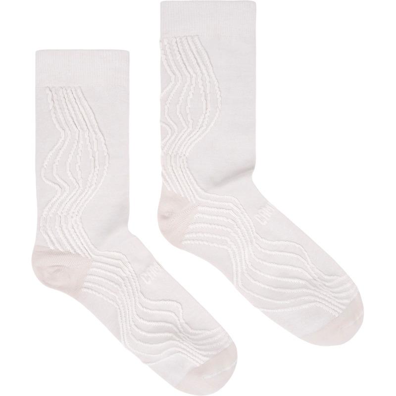 CAMPER Socks - Unisex Chaussettes - Blanc, taille S, Tissu en coton